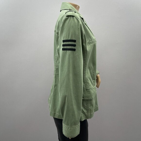 Cabi Womens Military Blazer Jacket Olive Green Double-Breasted Patch Size M #326 - Picture 2 of 12